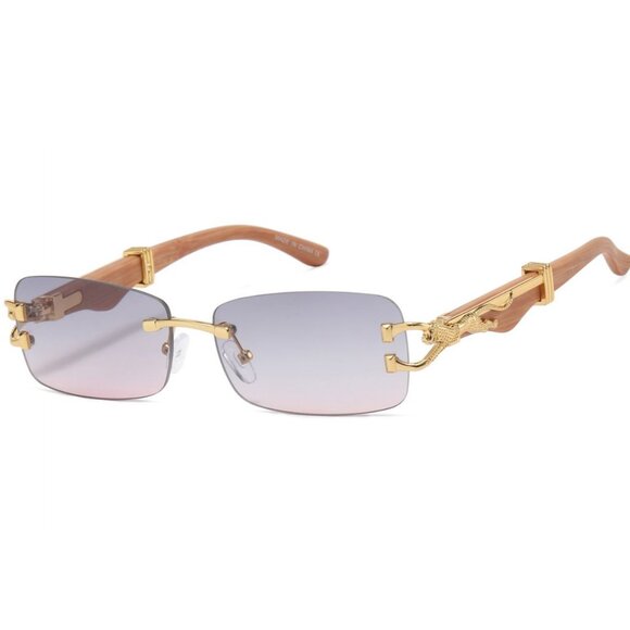 Men Sunglasses Hip Hop Gold Blue Pink Lens Small Retro Designer Shades Lentes - Picture 1 of 1